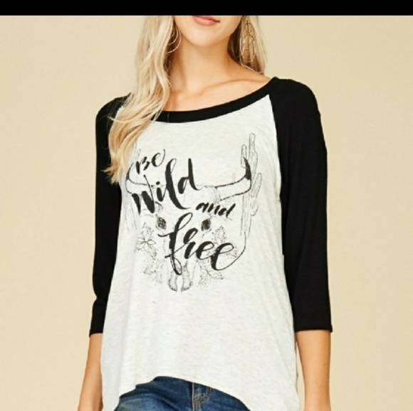 Papermoon "Be Wild and Free" Raglan tee - Picture 2 of 4